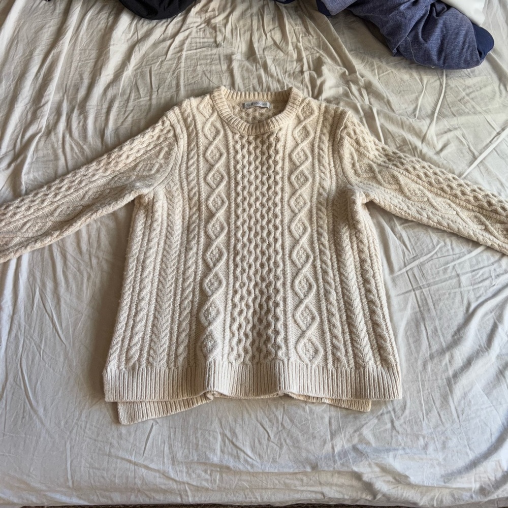 Outerknown woven fisherman’s sweater - off white color